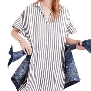 Madewell Button Down Dress with ruffle sleeves